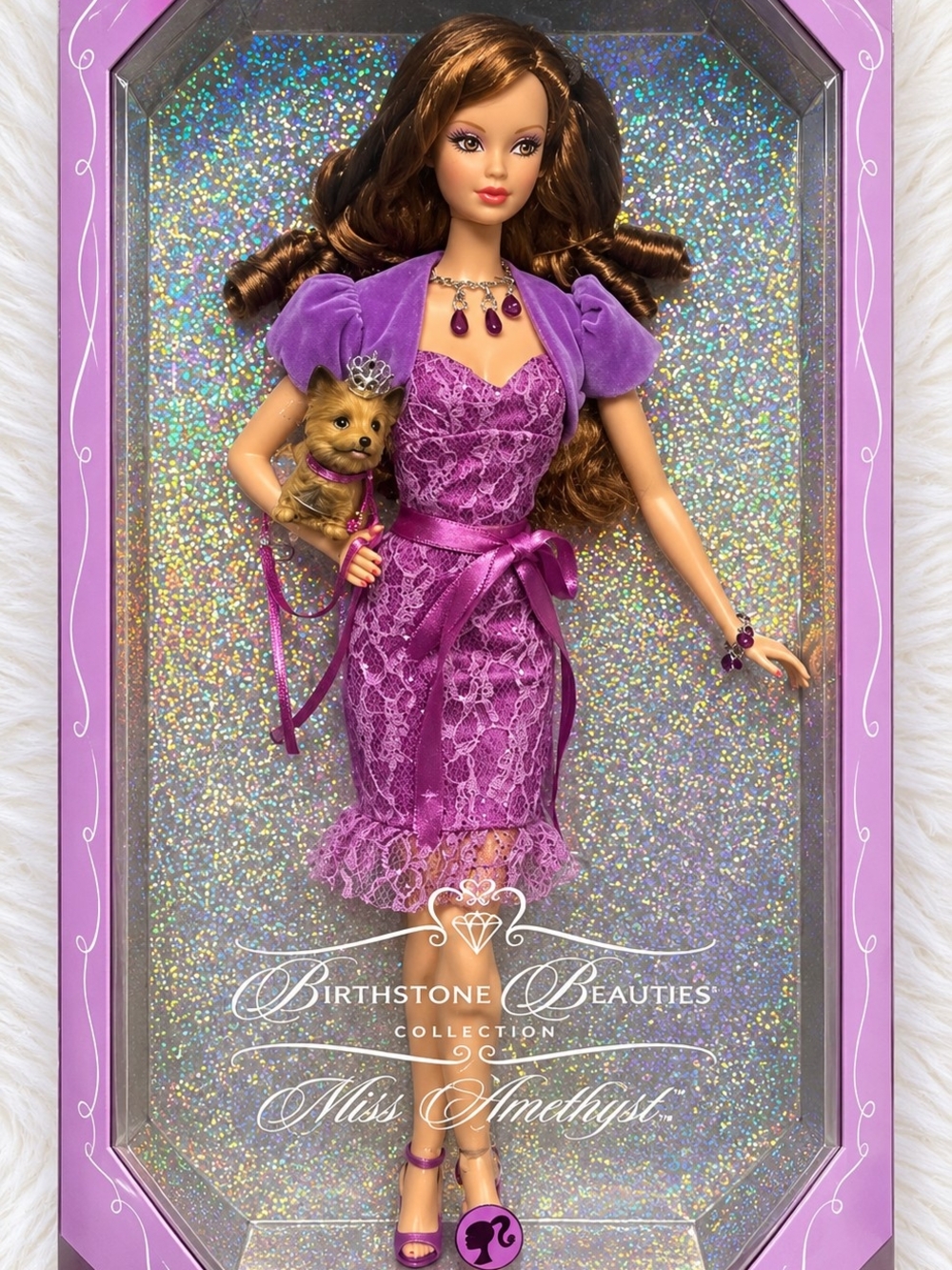 Barbie Purple Lace Dress Doll with Puppy Accessory